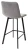 Полубарный стул CHILLI-QB SQUARE светло-серый #26, велюр/ черный каркас (H=66cm) М-City