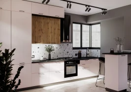 Трехуровневый кухонный гарнитур Мемфис/Хелмер 4200 Японский шелк/Вотан МДФ/ЛДСП прямой Трехуровневый кухонный гарнитур Мемфис/Хелмер 4200 Японский шелк/Вотан МДФ/ЛДСП прямой