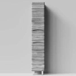 Пенал Адель 35 (1 ящик, 2 двери) напольный, Лиственница структурная контрастно-серая ПВХ 64202, левый