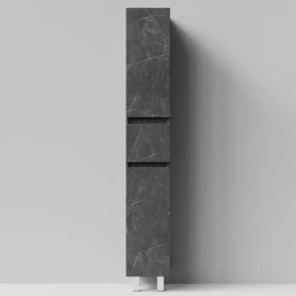 Пенал Бест 30 (2 двери, 1 ящик) напольный, Мрамор Графит софт тач ПВХ 4044-3, левый