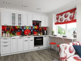 Готовый кухонный гарнитур Прага-02 Белое дерево