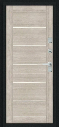 Входная дверь BRAVO Thermo Техно Декор Букле черное/Cappuccino Veralinga