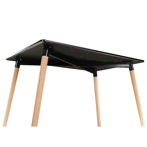 SQT-8 Стол обеденный ЧЕРНЫЙ 120*80 см, столешница МДФ, основание бук