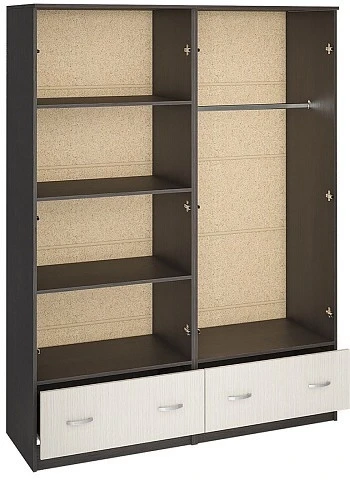 Шкаф для одежды и белья Ронда ШК-4, венге/дуб белфорд