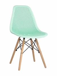 DC122 Стул пластиковый перфорированный, МЯТНЫЙ#90329, каркас бук