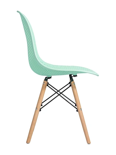 DC122 Стул пластиковый перфорированный, МЯТНЫЙ#90329, каркас бук