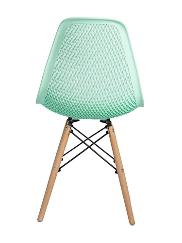 DC122 Стул пластиковый перфорированный, МЯТНЫЙ#90329, каркас бук