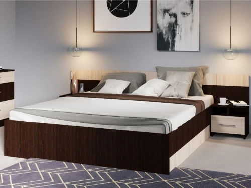 Спальня «Алена» без шкафа, Венге/Дуб молочный