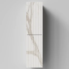 Пенал Тач 35 подвесной, Мрамор Белый натур милк ПВХ 2537, левый