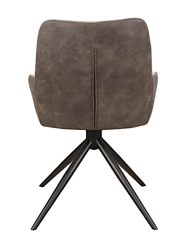 DC242 Стул мягкий поворотный 180, СЕРО-СЕРЫЙ (MB-801 Match/COWBOY104), металл черн. КРУГЛЫЙ