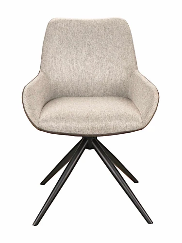 DC242 Стул мягкий поворотный 180, СЕРО-СЕРЫЙ (MB-801 Match/COWBOY104), металл черн. КРУГЛЫЙ