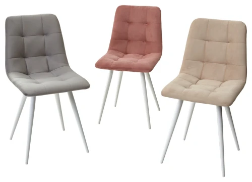 Стул CHILLI-Q розовый #15, велюр / белый каркас М-City