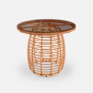 Стол Lotus D930 СТ обеденный Индийское дерево, RAL 1014, CT.Бронза из искусственного ротанга