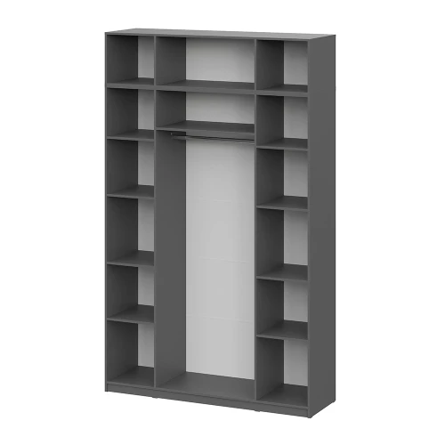 Шкаф с антресолью (9 полок + штанга) ШК 5 (1600), Графит