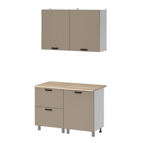 Готовая кухня МК Аленушка 1,2м с ящ. Орешник Матовый Вижен,скоба черный,сонома