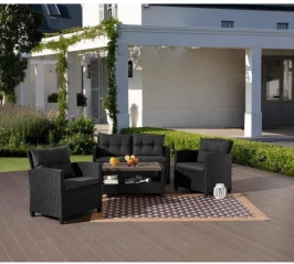 Плетеный комплект мебели с диваном AFM-804G Dark Grey-Grey