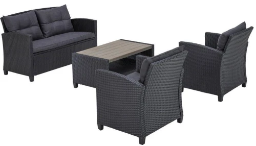 Плетеный комплект мебели с диваном AFM-804G Dark Grey-Grey