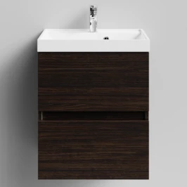 Тумба Бест 50  подвесной, Палисандр ПВХ 43101 Vodok с раковиной в комплекте
