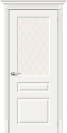 Межкомнатная дверь эмаль BRAVO Скинни-15.1 Whitey White Сrystal