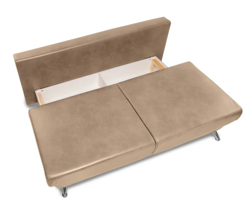 Диван еврокнижка Оливер мини, замша бежевая,145