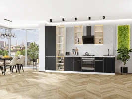 Кухонный гарнитур Фьюжн-08 Stormy Silk-Белый