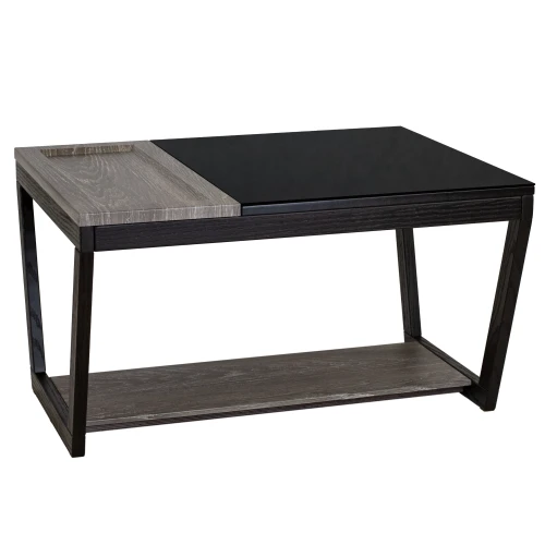 Стол журнальный BeautyStyle 31 дуб шоле графит/венге/стекло черное