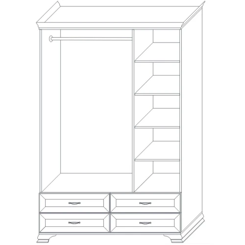 Шкаф Сиена 3дв, бежевый