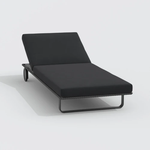 Шезлонг COSTA на колесах черный - каркас карбон