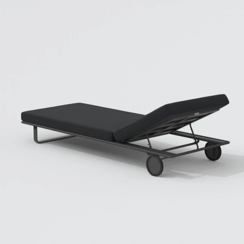 Шезлонг COSTA на колесах черный - каркас карбон