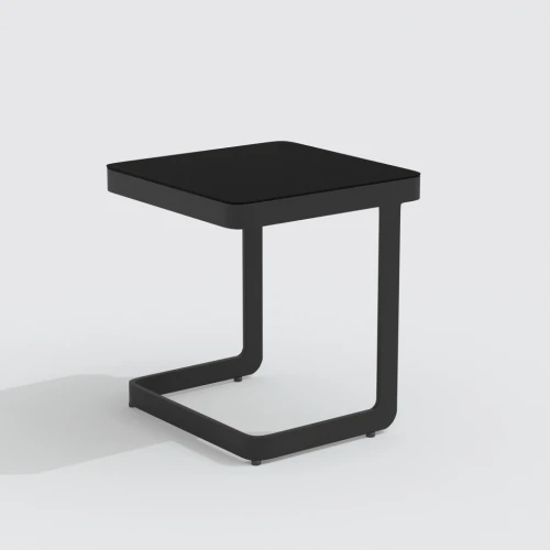 Шезлонг COSTA на колесах черный - каркас карбон