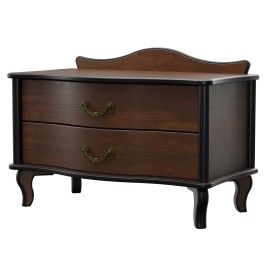 Тумбочка Джульетта широкая 2 ящика орех Л