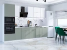Прямая модульная кухня Квадро-01 Белый/Аквамарин Белый 2140*3000*600