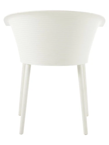 DC277 Стул пластиковый, каркас Белый, подушка полосатая