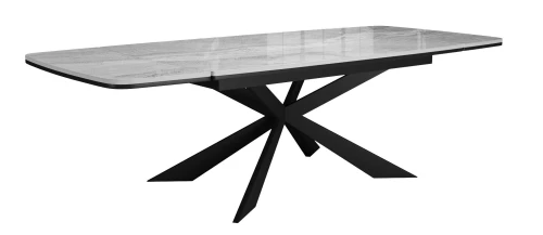 Стол DikLine KM160 мрамор С31 (керамика серая глянец)/опоры черные