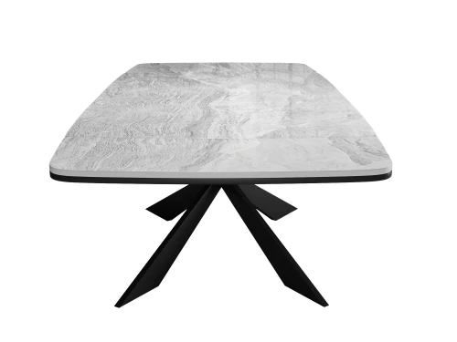 Стол DikLine KM160 мрамор С31 (керамика серая глянец)/опоры черные