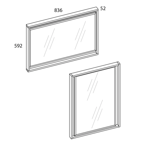 LIMA, Зеркало навесное 83. Цвет ПЕРСИДСКИЙ ЖЕМЧУГ/ МАДУРА
