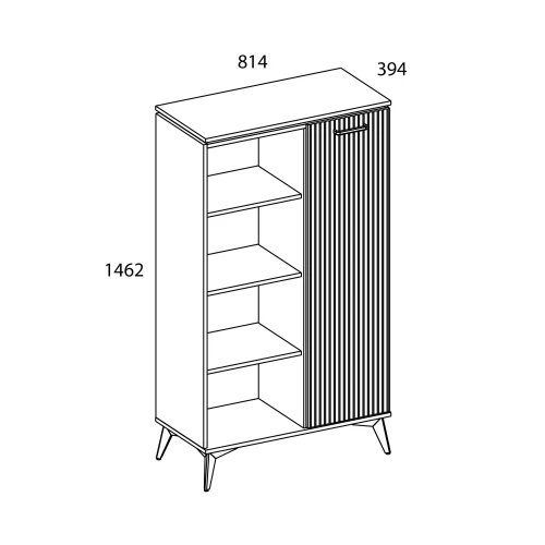 VINATI, Шкаф открытый 1D P. Цвет ПЕРСИДСКИЙ ЖЕМЧУГ/ АМАРОК
