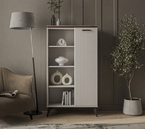 VINATI, Шкаф открытый 1D P. Цвет ПЕРСИДСКИЙ ЖЕМЧУГ/ АМАРОК