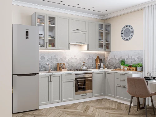 Кухонный гарнитур Сканди-04 Grey Silkwood