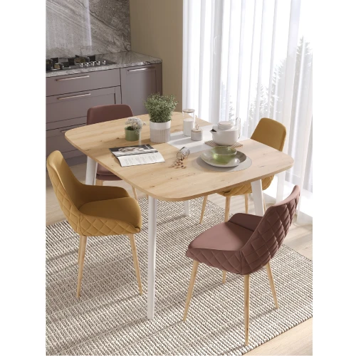 Ст 80.037 Стол обеденный "TANGO", корпус Дуб вотан (8004), Белый 605РЕ (8053)