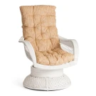Кресло-качалка "ANDREA Relax Medium" /с подушкой/ 74х82х100 см, TCH White (белый), Ткань рубчик, цвет кремовый