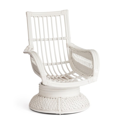 Кресло-качалка "ANDREA Relax Medium" /с подушкой/ 74х82х100 см, TCH White (белый), Ткань рубчик, цвет кремовый