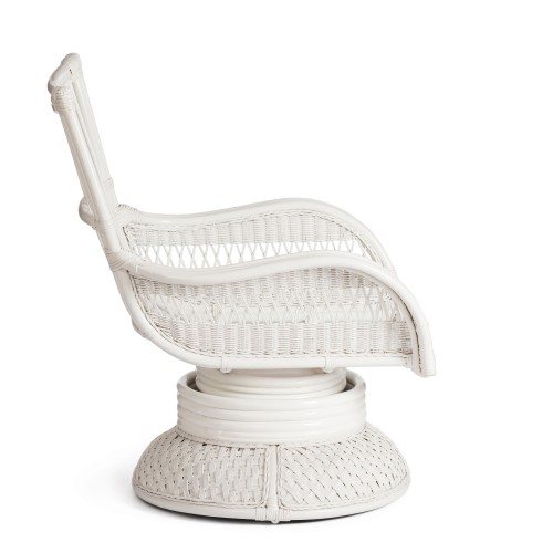 Кресло-качалка "ANDREA Relax Medium" /с подушкой/ 74х82х100 см, TCH White (белый), Ткань рубчик, цвет кремовый