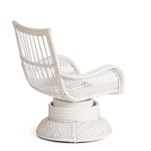 Кресло-качалка "ANDREA Relax Medium" /с подушкой/ 74х82х100 см, TCH White (белый), Ткань рубчик, цвет кремовый