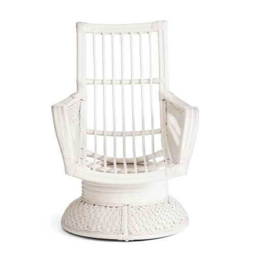 Кресло-качалка "ANDREA Relax Medium" /с подушкой/ 74х82х100 см, TCH White (белый), Ткань рубчик, цвет кремовый