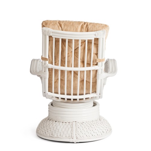 Кресло-качалка "ANDREA Relax Medium" /с подушкой/ 74х82х100 см, TCH White (белый), Ткань рубчик, цвет кремовый