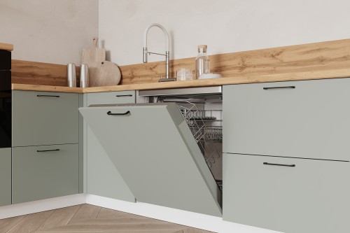 Кухонный гарнитур КГ Угловой 1500х2850 (с пм) Эмаль, Олива  Арника РМ