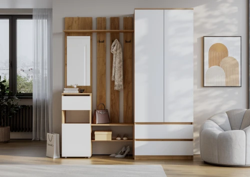 Прихожая Денвер Дуб золотой;Белый. Комплект