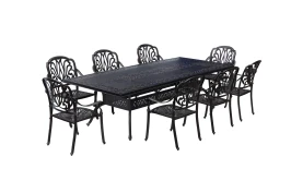 Большой обеденный комплект из литого алюминия стол Секвойя «Sequoia» 265х113 арт.6367 + 8 кресел Феникс