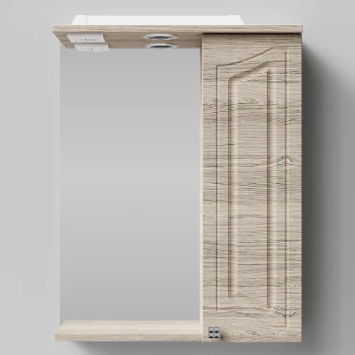 Зеркало Адам 55, Дубослив ореховый светлый ПВХ 3445, правая